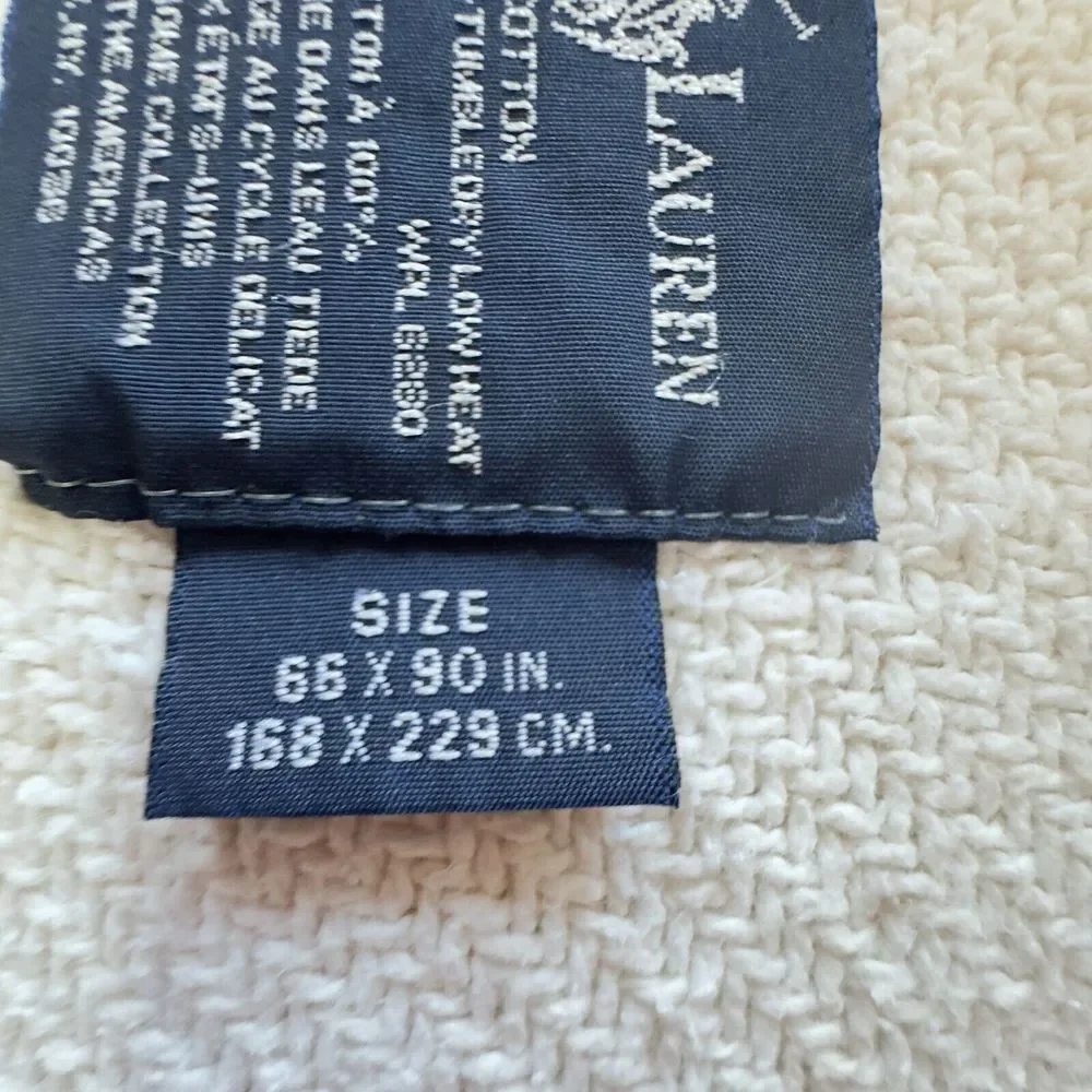 Vintage Ralph Lauren Combed Cotton Woven Blanket TWIN/ THROW 66